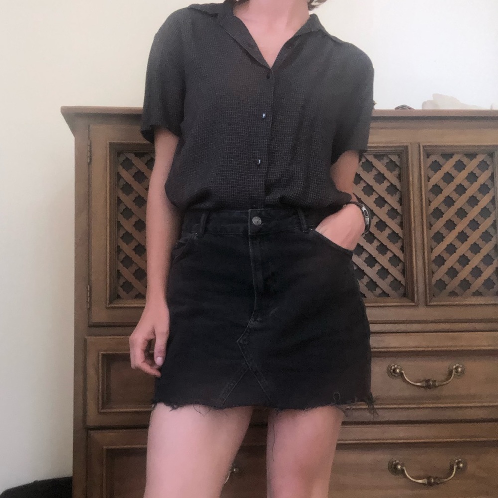 Black Denim Mini Skirt 🖤